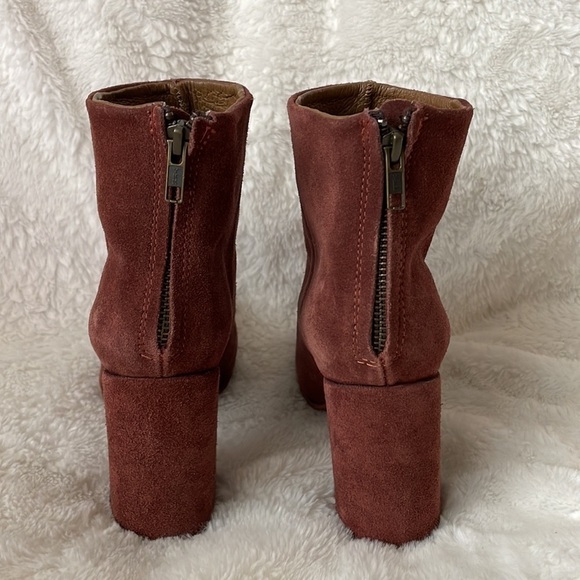 FREEBIRD Harlo Suede Boots with Heel Red burgundy 9 - Picture 7 of 13